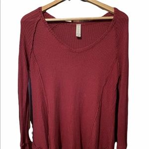 Altar'd State Waffle Knit Henley Tunic